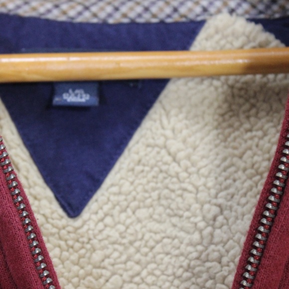 TOMMY HILFIGER Full Zip Hoodie Elbow Patches Faux Sherpa Fur Lined Heavy 12/14 - Picture 3 of 16